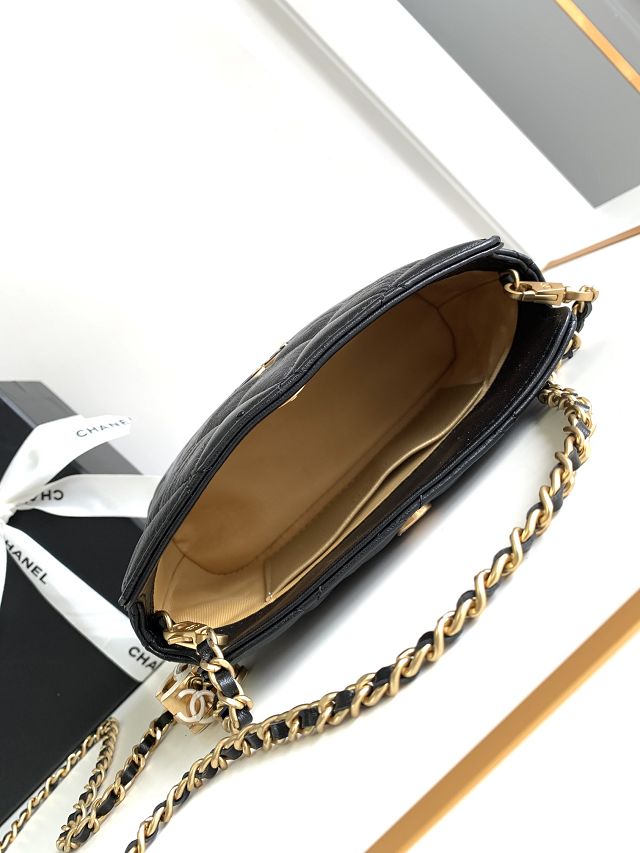 CC original lambskin clutch with chain AP6473 black