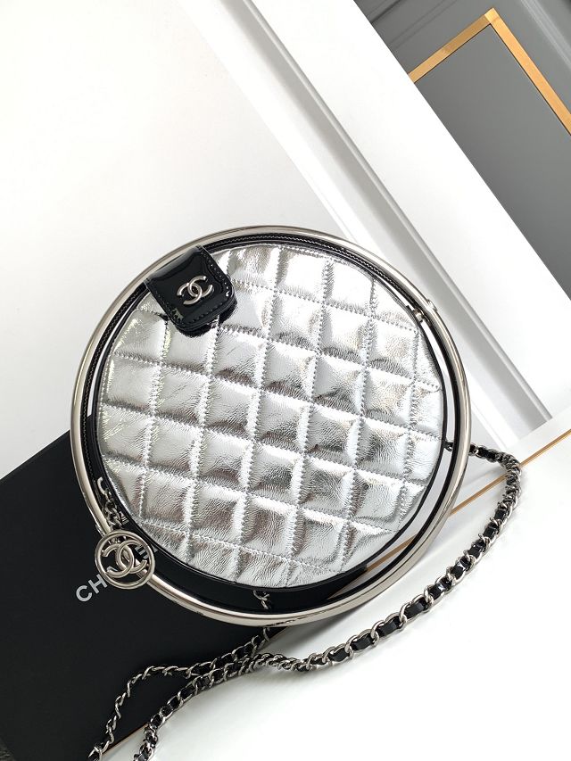 CC original lambskin large clutch with chain AP4111 silver