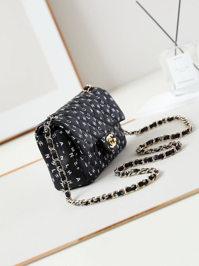 CC original lambskin mini flap bag A69900 black