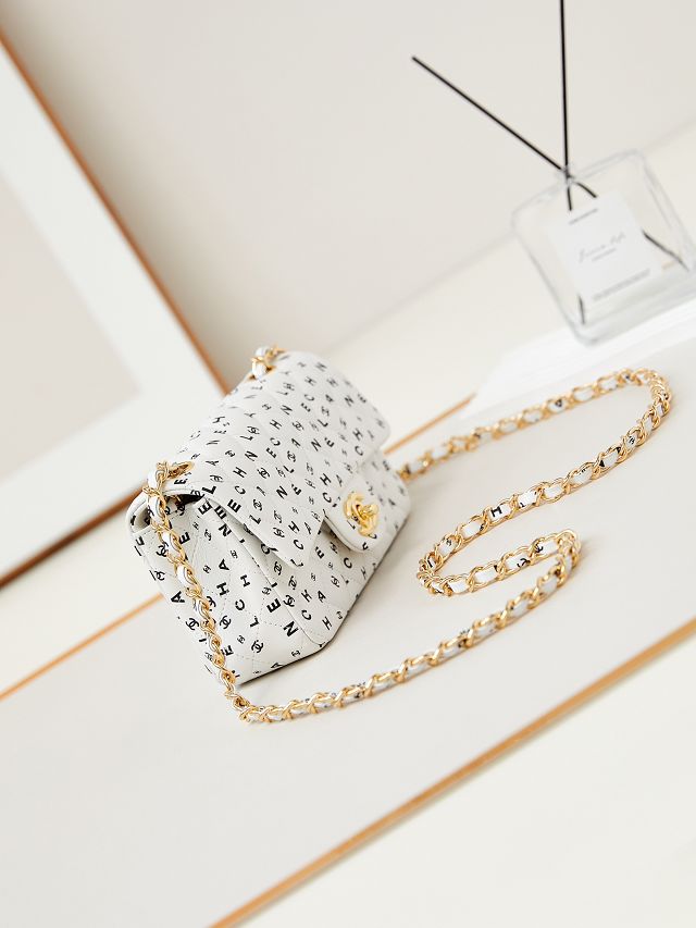 CC original lambskin mini flap bag A69900 white