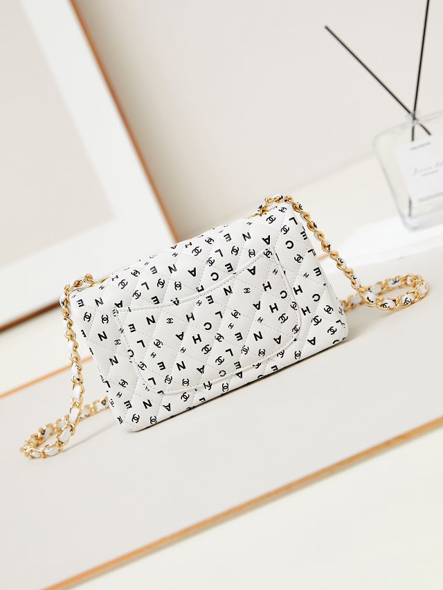 CC original lambskin mini flap bag A69900 white