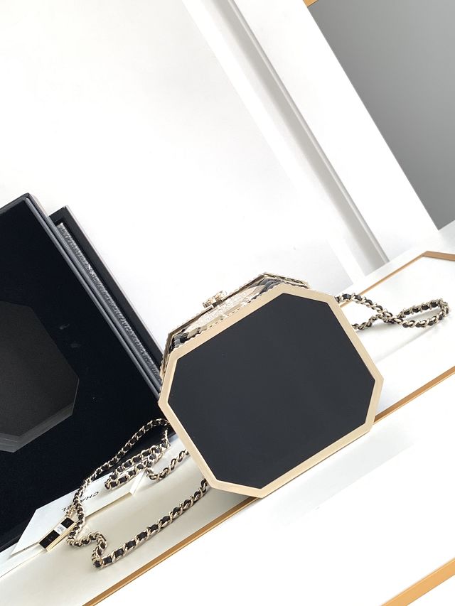 CC original resin tea box minaudiere AS4954 black