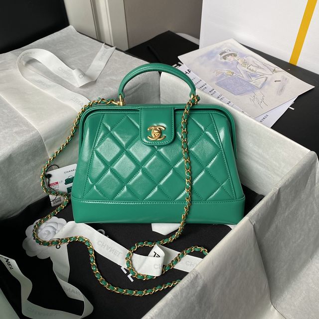 2024 CC original lambskin small top handle bag AS4959 green