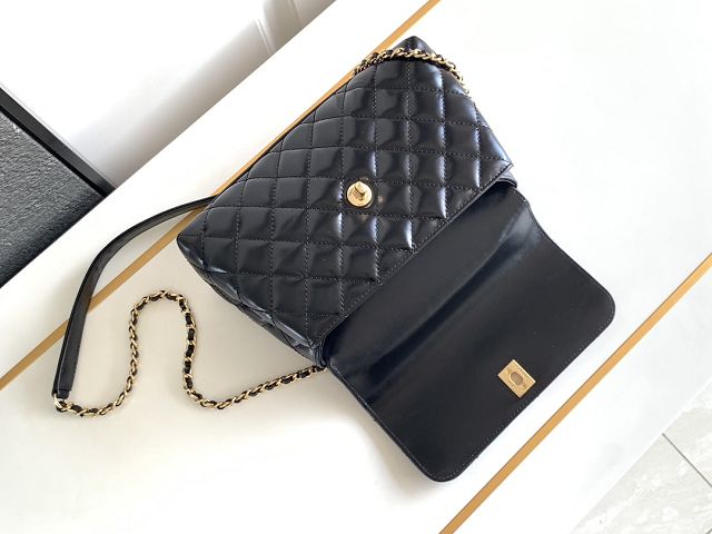 CC original calfskin small coco handle bag A92990 black