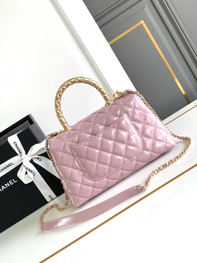 CC original calfskin small coco handle bag A92990 pink