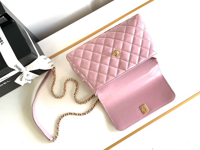 CC original calfskin small coco handle bag A92990 pink