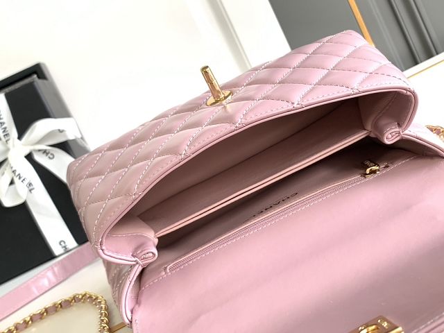 CC original calfskin small coco handle bag A92990 pink