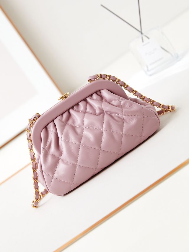 CC original lambskin clutch AS4717 pink