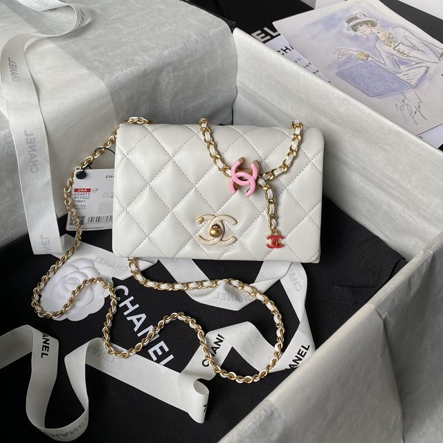 2024 CC original lambskin mini flap bag AS4973 white