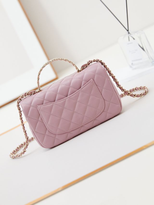 2024 CC original lambskin mini top handle bag AS4924 pink