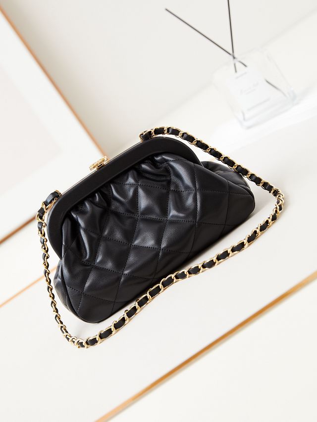 CC original lambskin clutch AS4717 black