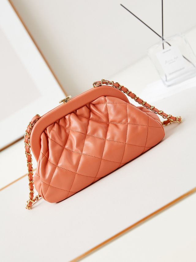 CC original lambskin clutch AS4717 orange