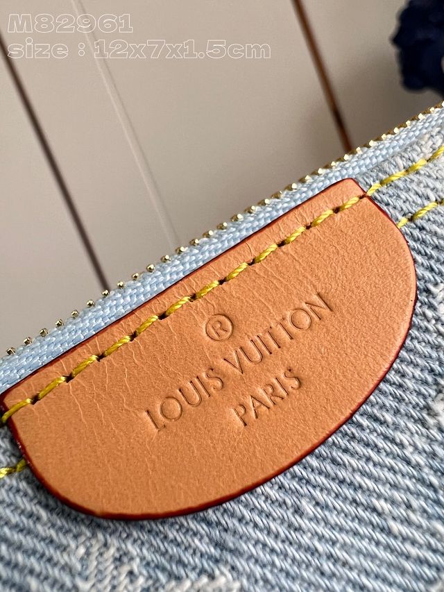 Louis vuitton original denim key holder M82961 light blue