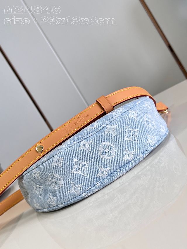 Louis vuitton original denim loop PM handbag M24846 light blue