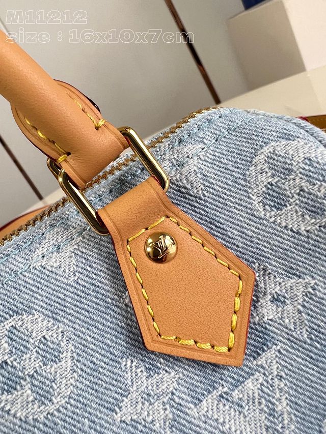 Louis vuitton original denim nano speedy M11212 light blue