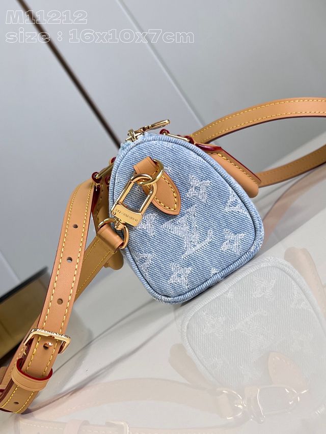 Louis vuitton original denim nano speedy M11212 light blue