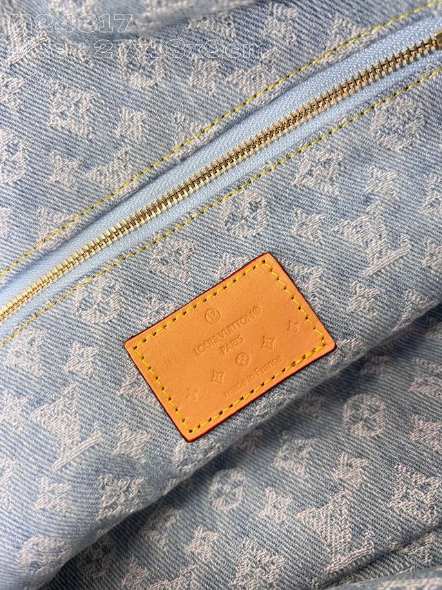 Louis vuitton original denim pochette cosmetique M24317 light blue