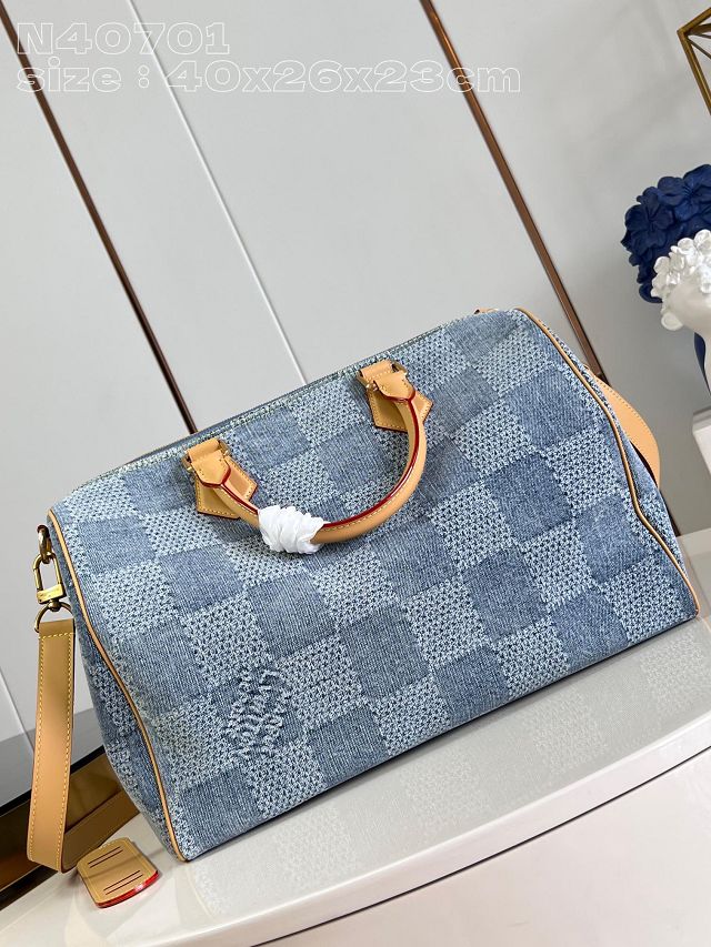 Louis vuitton original denim speedy 40 N40701 blue	