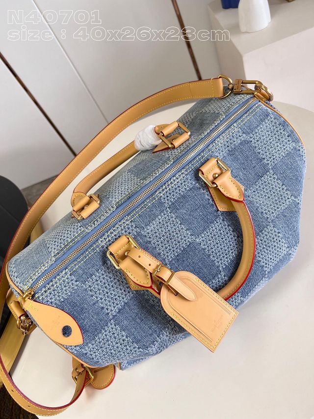 Louis vuitton original denim speedy 40 N40701 blue	