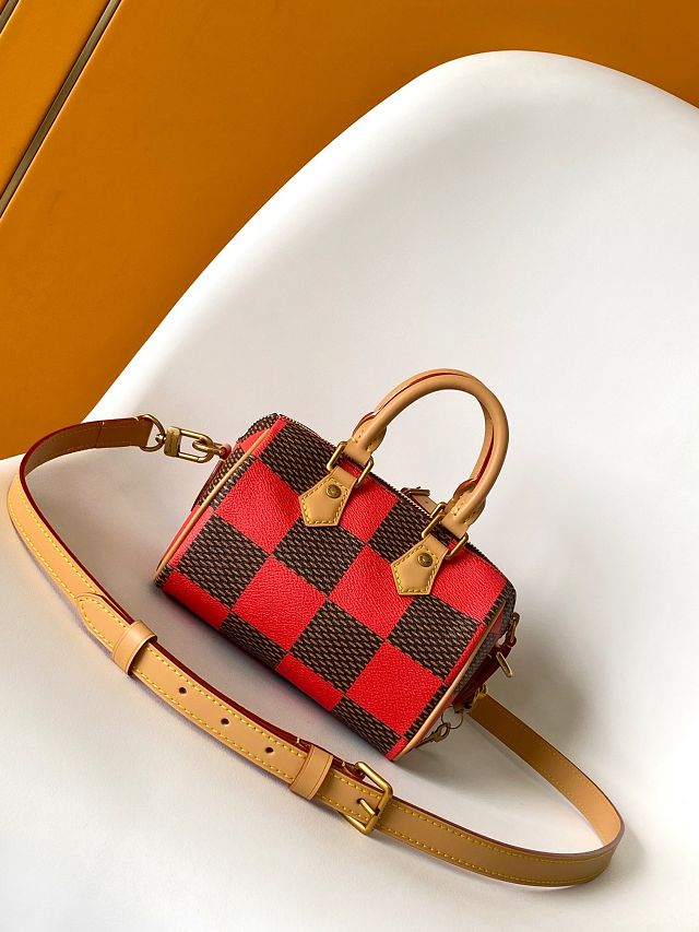 Louis vuitton original damier canvas nano speedy 18 N40611 red