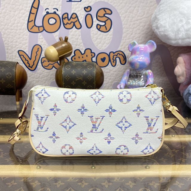 Louis vuitton original denim pochette accessoires M40712 white