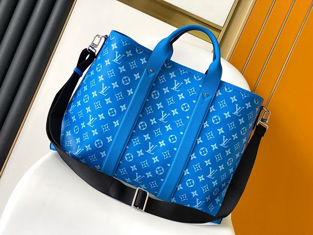 Louis vuitton original monogram canvas weekend tote bag M31010 blue