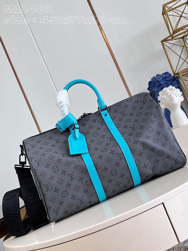 Louis vuitton original monogram eclipse keepall 45 M46703 blue