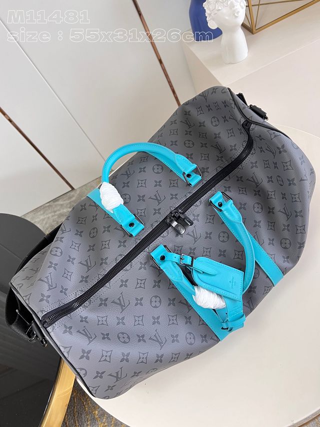 Louis vuitton original monogram eclipse keepall 55 M11481 blue