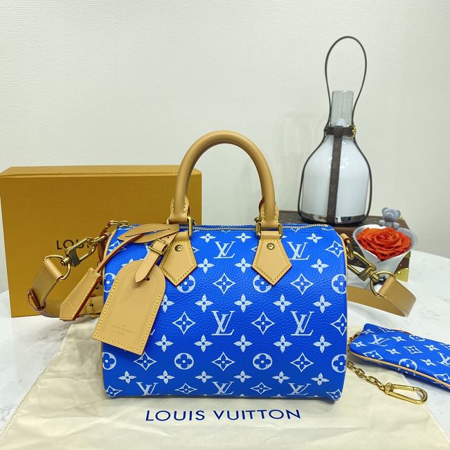 Louis vuitton original soft calfskin speedy P9 25 M24424 blue