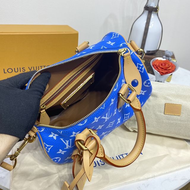 Louis vuitton original soft calfskin speedy P9 25 M24424 blue