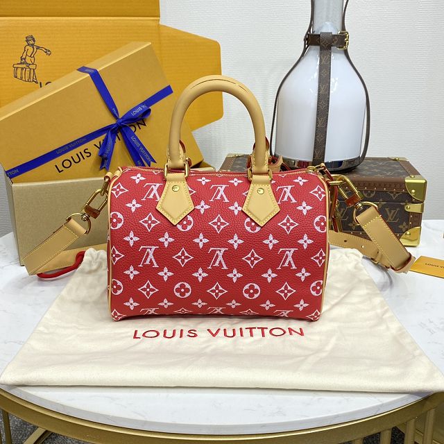 Louis vuitton original soft calfskin speedy P9 25 M24425 red