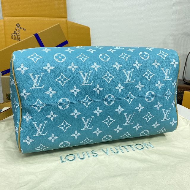 Louis vuitton original soft calfskin speedy P9 40 M11564 turquoise