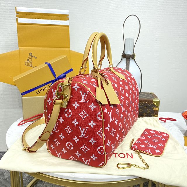 Louis vuitton original soft calfskin speedy P9 40 M24420 red