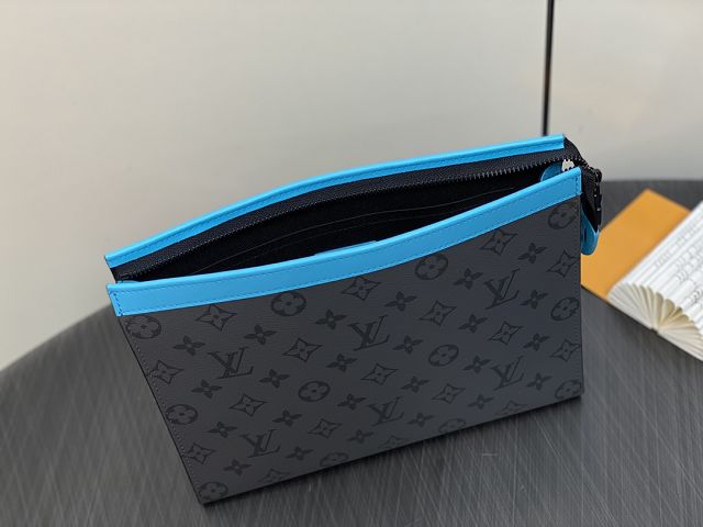 Louis vuitton original monogram eclipse voyage pochette M11466 grey