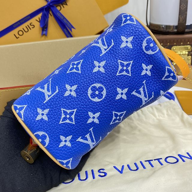 Louis vuitton original soft calfskin nano speedy 18 M24419 blue