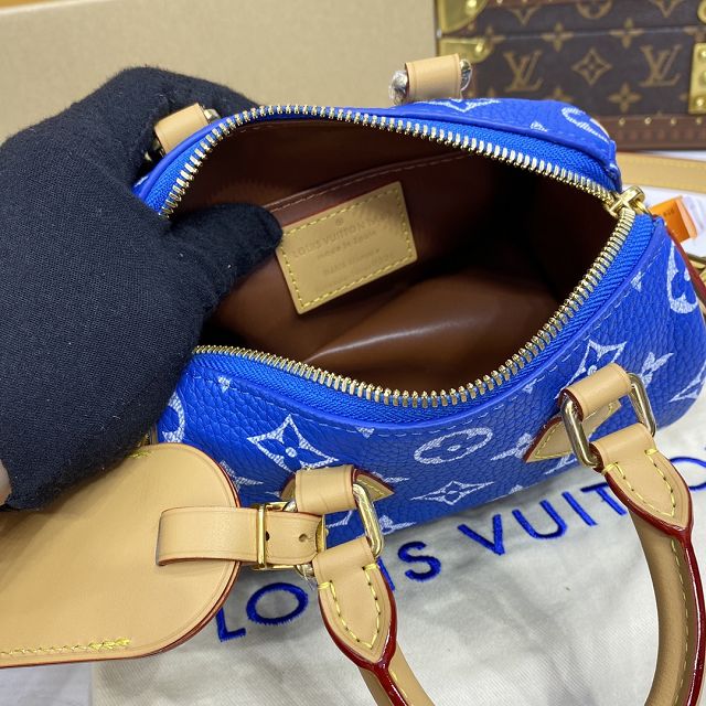 Louis vuitton original soft calfskin nano speedy 18 M24419 blue