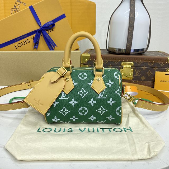 Louis vuitton original soft calfskin nano speedy 18 M24419 green