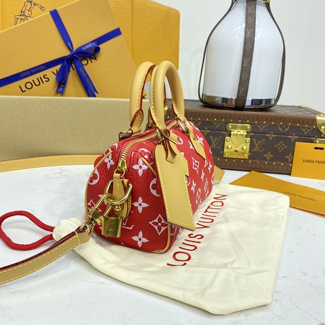 Louis vuitton original soft calfskin nano speedy 18 M24419 red