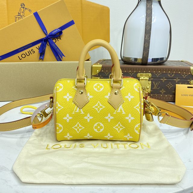 Louis vuitton original soft calfskin nano speedy 18 M24419 yellow