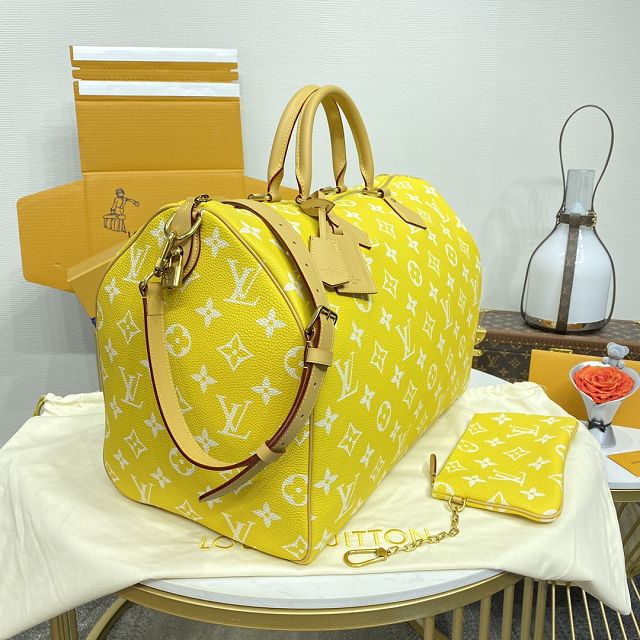 Louis vuitton original soft calfskin speedy P9 50 M11565 yellow	