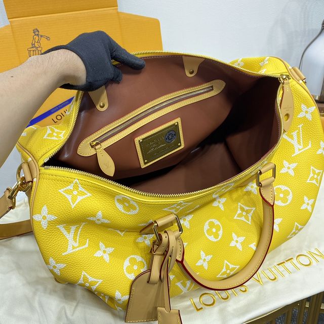 Louis vuitton original soft calfskin speedy P9 50 M11565 yellow	