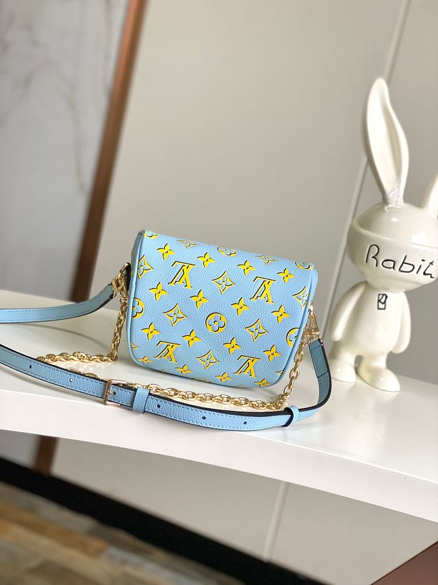 Louis vuitton original calfskin mini bumbag M83694 blue