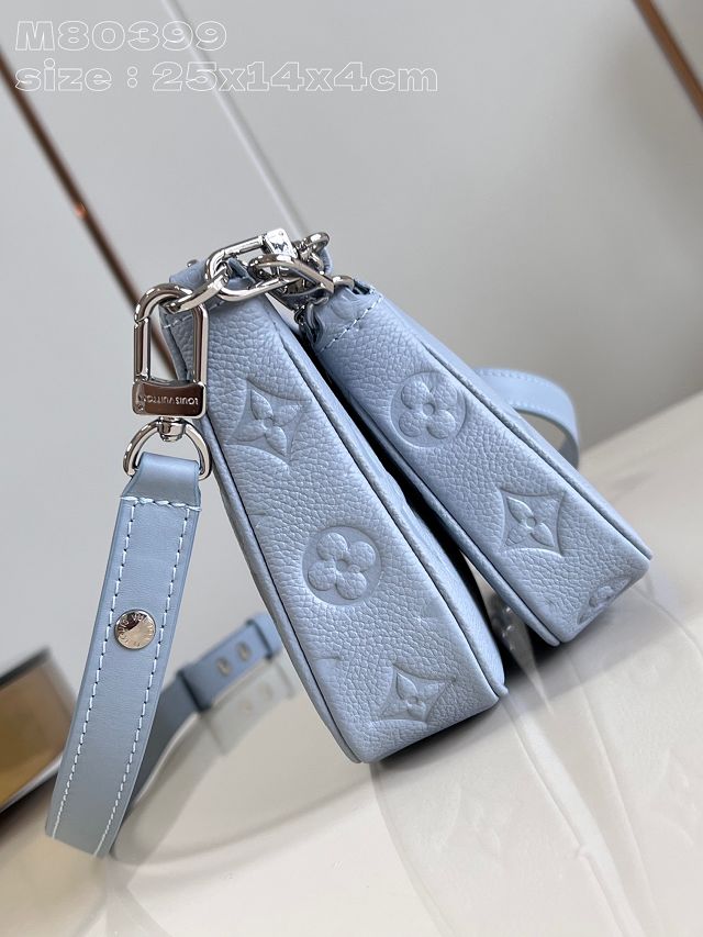 Louis vuitton original calfskin multi pochette M80399 light blue