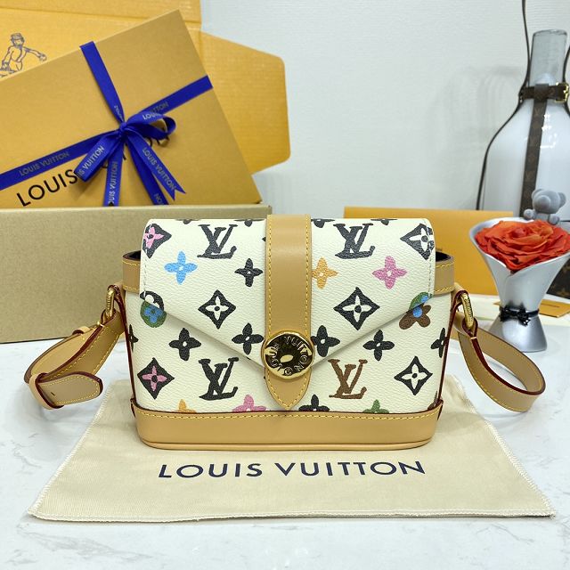 Louis vuitton original monogram canvas envelope wearable wallet M83346 white