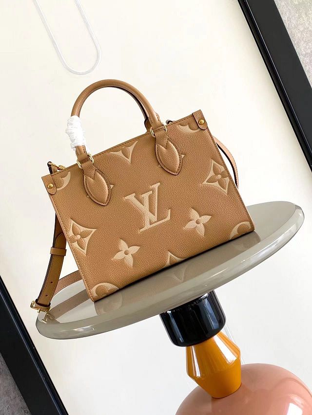 Louis vuitton original calfskin onthego pm M12513 arizona beige