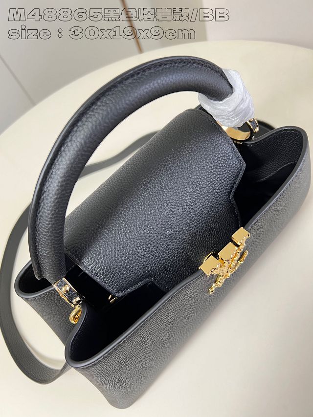 Louis vuitton original calfskin capucines east west MM M24666 black