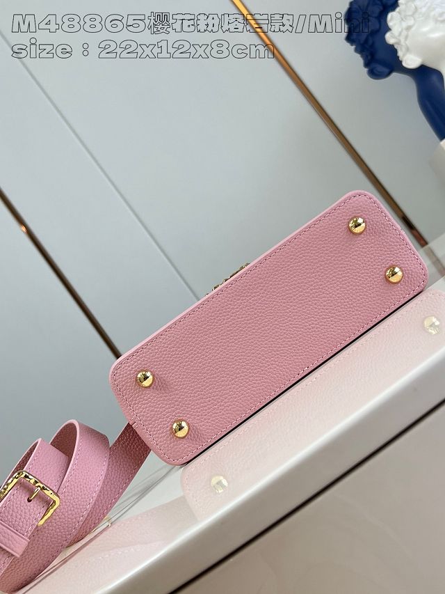 Louis vuitton original calfskin capucines east west mini M24671 pink