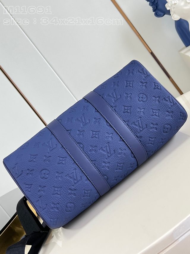 Louis vuitton original calfskin keepall 35 M11691 blue