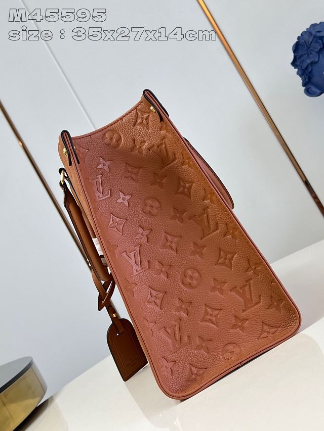 Louis vuitton original calfskin onthego mm M45595 cognac brown