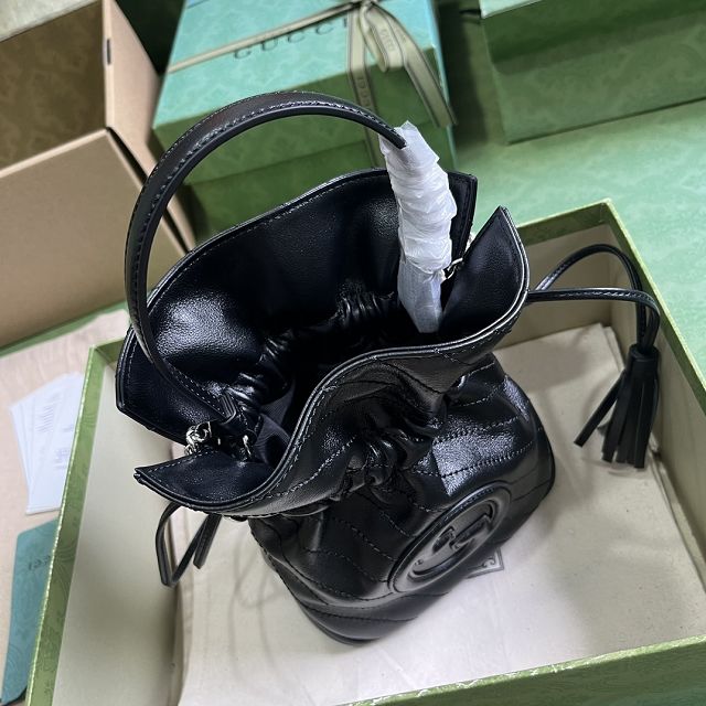 GG original calfskin blondie mini bucket bag 760313 black